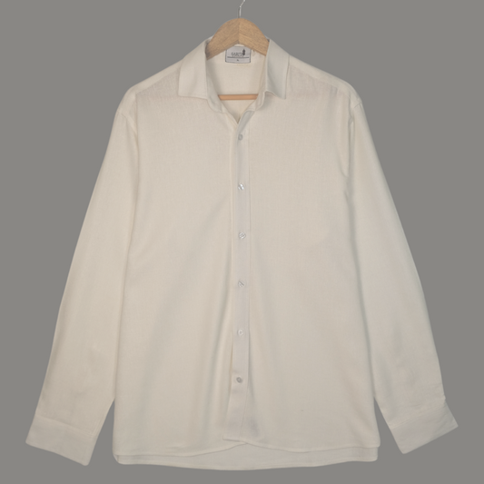 Linen Long Sleeve Shirt - White